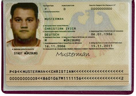 passport auf deutsch.